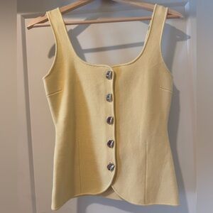 Zara Yellow Button-Front Tank Top